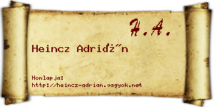 Heincz Adrián névjegykártya