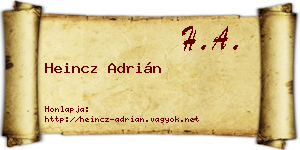 Heincz Adrián névjegykártya